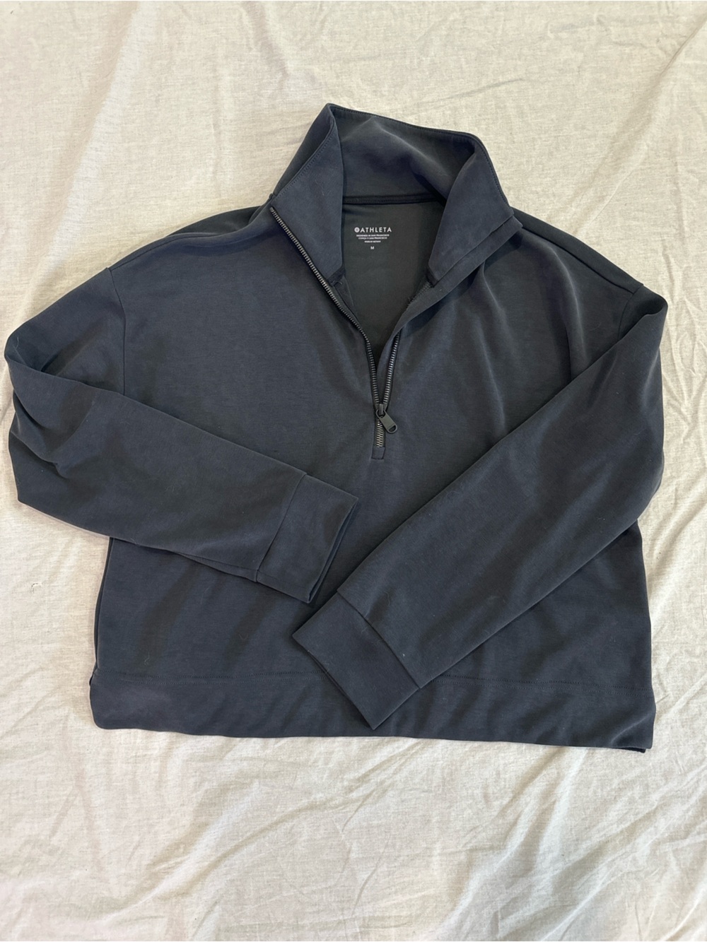 Athleta gray quarter zip with Front Zip